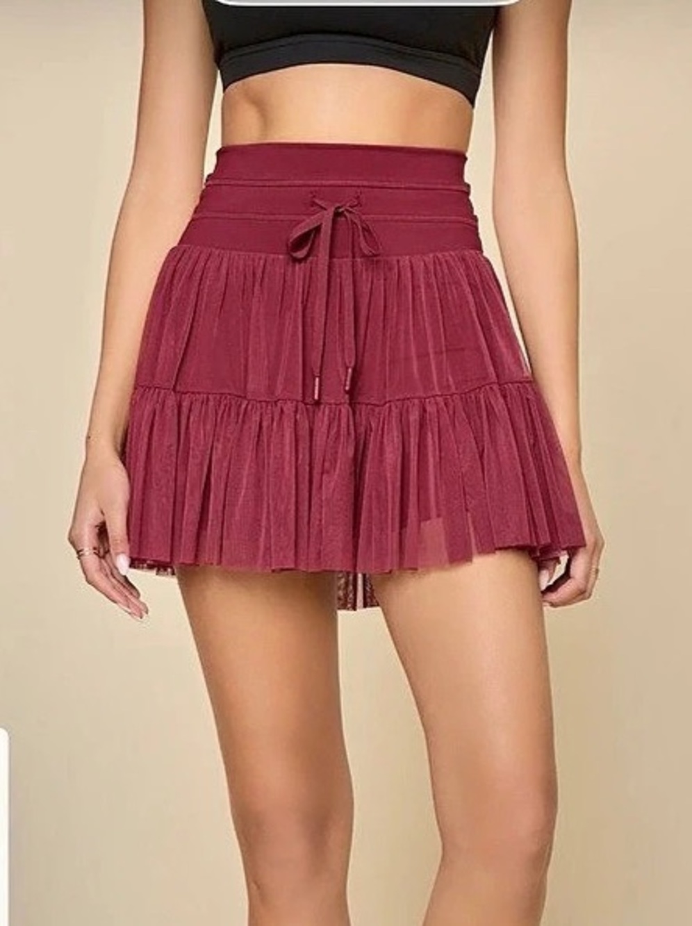 PopFlex Pirouette Skort (Longer) - Crimson